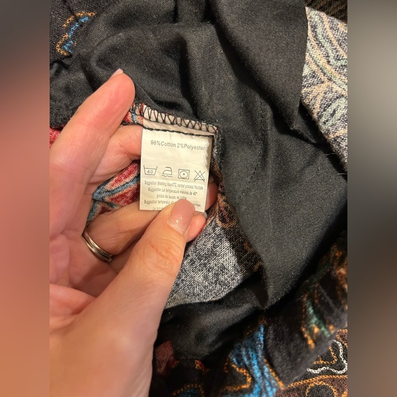 Coofandy Long shorts. Black with embroidered style print. - Picture 8 of 9